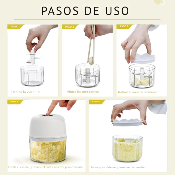 Mini Picadora Eléctrica Recargable 300ML